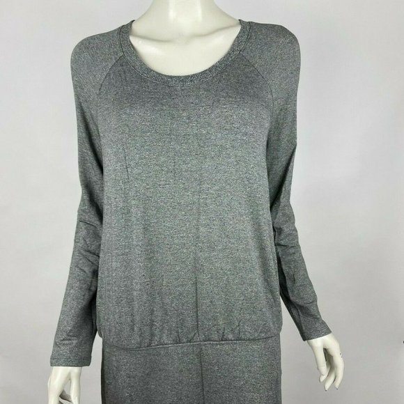 LOFT Lou & Grey Sheath Dress Long Sleeve Round Neck Stretch Gray Women L NWT - Picture 5 of 11